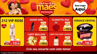 Modelo de TV para TV Horizontal com o tema Dia das Mães com Promoção para Perfumes
