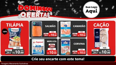 Modelo de TV para TV Horizontal com o tema Domingou de Ofertas para Peixaria