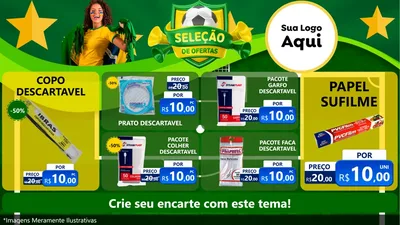 Modelo de TV para TV Horizontal com o tema Seleção de Ofertas - Copa para Embalagens