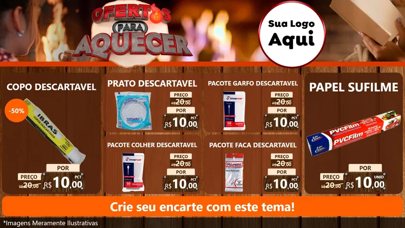 Modelo de TV para TV Horizontal com o tema Ofertas Para Aquecer para Embalagens