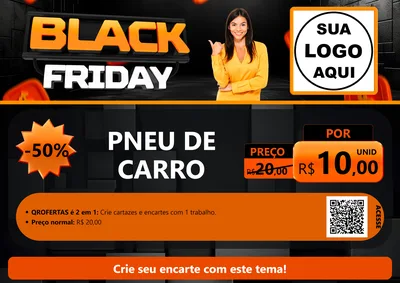 Modelo de Cartaz para Cartaz A4 Horizontal com o tema Black Friday para Auto peças