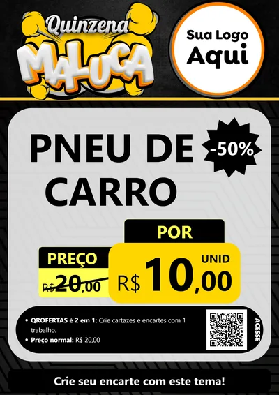 Modelo de Cartaz para Cartaz A4 Vertical com o tema Quinzena Maluca para Auto peças