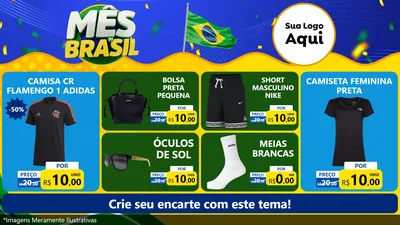 Modelo de TV para TV Horizontal com o tema Mês do Brasil para Roupas e acessórios