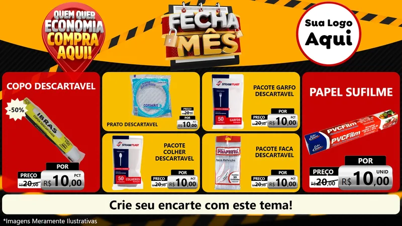 Modelo de TV para TV Horizontal com o tema Fecha Mês para Embalagens