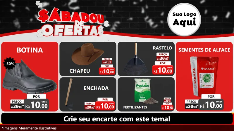 Modelo de TV para TV Horizontal com o tema Sabadou de Ofertas para Agropecuária