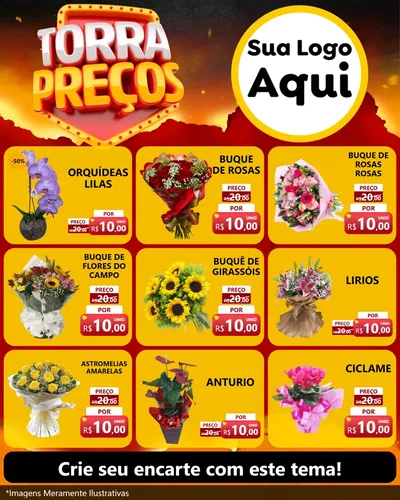 Modelo de Rede Social para Feed Instagram com o tema Torra Preços para Floricultura e jardim
