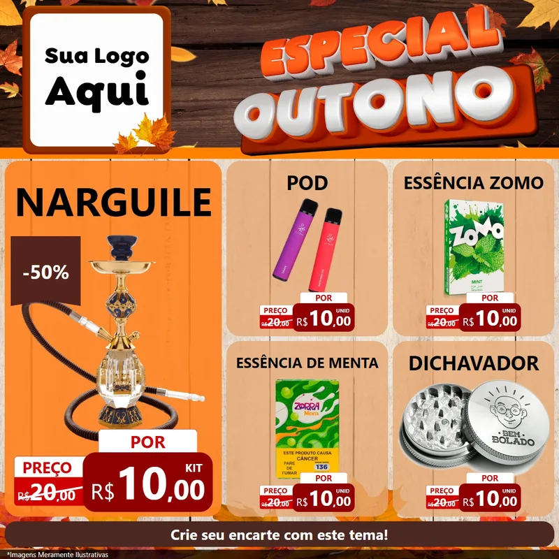 Modelo de Rede Social para Feed Facebook com o tema Especial Outono para Tabacaria