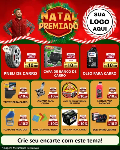Modelo de Rede Social para Feed Instagram com o tema Natal Premiado para Auto peças