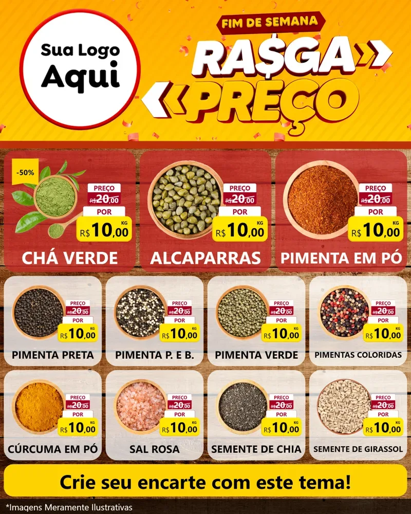 Modelo de Rede Social para Feed Instagram com o tema Fim de Semana Rasga Preços para Produtos Naturais