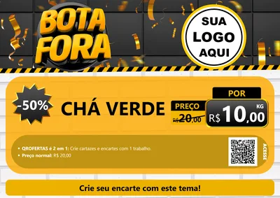 Modelo de Cartaz para Cartaz A4 Horizontal com o tema Bota Fora para Produtos Naturais