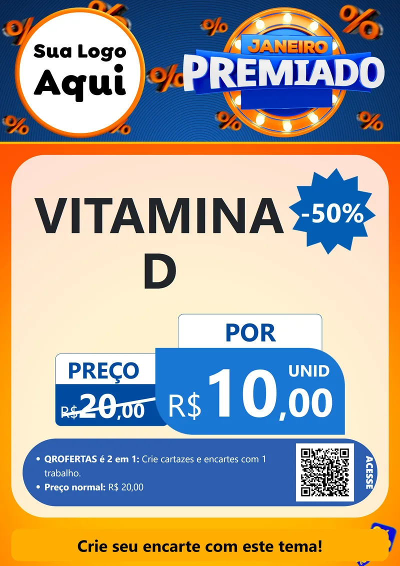 Modelo de Cartaz para Cartaz A4 Vertical com o tema Janeiro Premiado para Farmácia