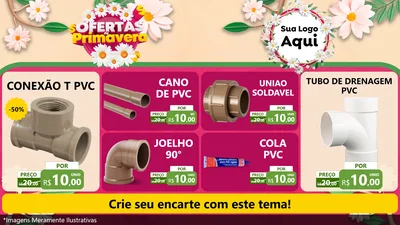 Modelo de TV para TV Horizontal com o tema Ofertas de Primavera para Tubos e conexões