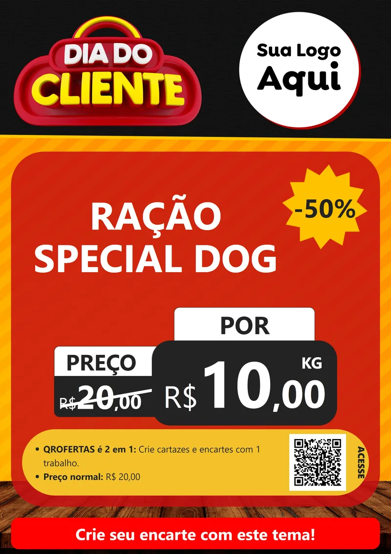 Modelo de Cartaz para Cartaz A4 Vertical com o tema Dia do Cliente para Pet Shop