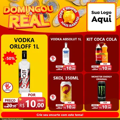 Modelo de Rede Social para Feed Facebook com o tema Domingou do Real para Distribuidora de bebidas