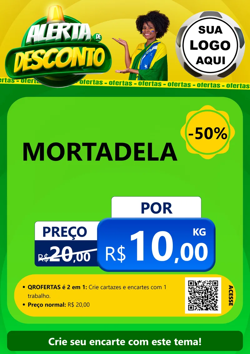 Modelo de Cartaz para Cartaz A4 Vertical com o tema Alerta de Desconto para Frios e Laticínios