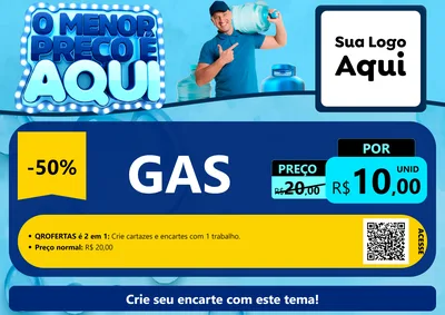 Modelo de Cartaz para Cartaz A4 Horizontal com o tema O Menor Preço É Aqui para Água e gás