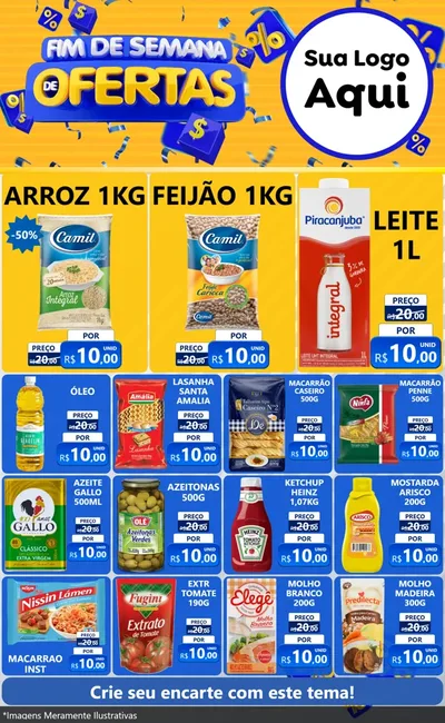 Modelo de Encarte para Encarte Grande com o tema Fim de Semana de Ofertas para Supermercado