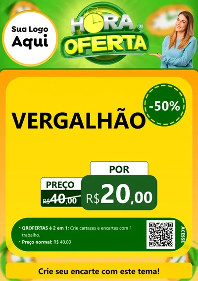 Modelo de Cartaz para Cartaz A4 Vertical com o tema Hora da Oferta para Ferragens