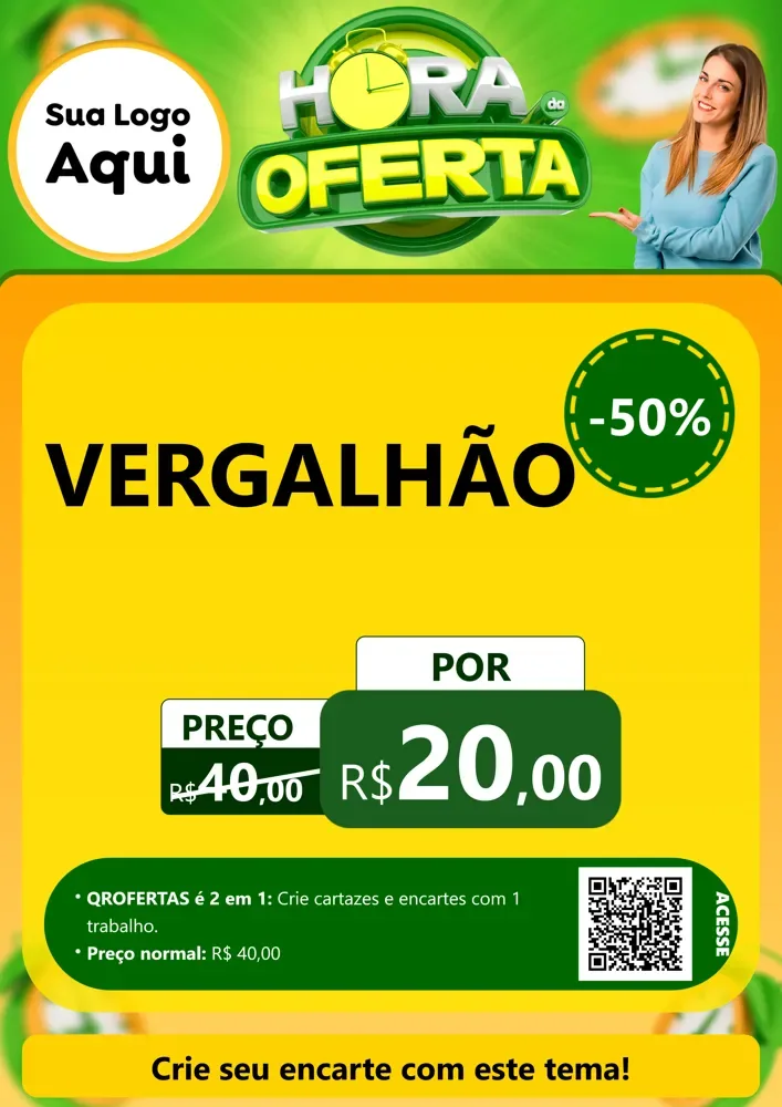 Modelo de Cartaz para Cartaz A4 Vertical com o tema Hora da Oferta para Ferragens