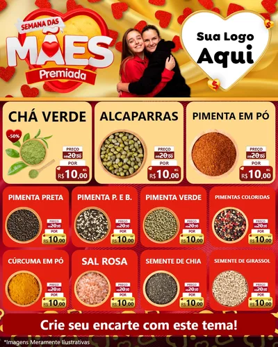Modelo de Rede Social para Feed Instagram com o tema Semana das Mães Premiada para Produtos Naturais