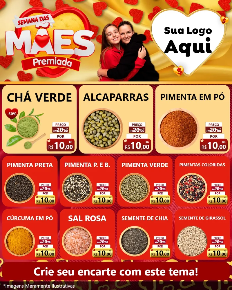 Modelo de Rede Social para Feed Instagram com o tema Semana das Mães Premiada para Produtos Naturais