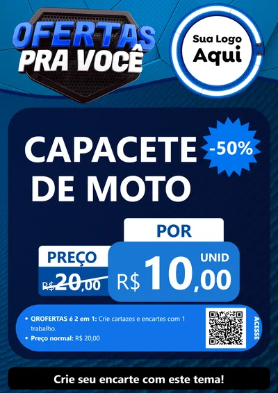 Modelo de Cartaz para Cartaz A4 Vertical com o tema Ofertas Para Você - Auto e Motopeças para Moto peças