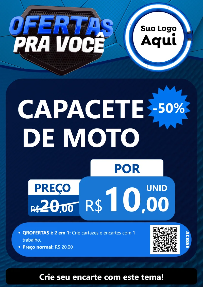 Modelo de Cartaz para Cartaz A4 Vertical com o tema Ofertas Para Você - Auto e Motopeças para Moto peças