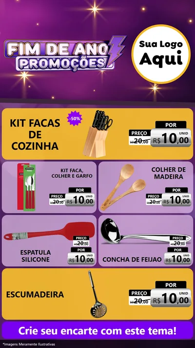 Modelo de TV para TV Vertical com o tema Fim de Ano Promoções para Utilidades Domésticas