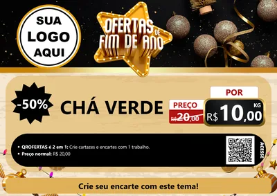 Modelo de Cartaz para Cartaz A4 Horizontal com o tema Ofertas de Fim de Ano para Produtos Naturais