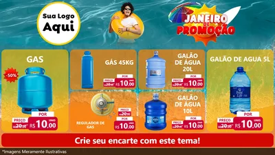 Modelo de TV para TV Horizontal com o tema Janeiro de Promoção para Água e gás