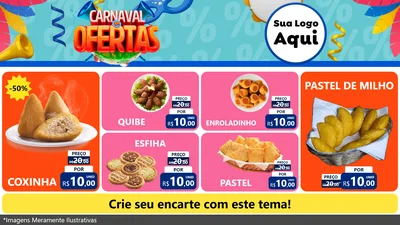 Modelo de TV para TV Horizontal com o tema Carnaval de Ofertas para Salgadaria