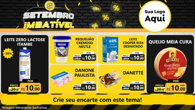Modelo de TV para TV Horizontal com o tema Setembro Imbatível para Frios e Laticínios