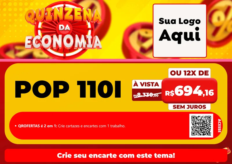 Modelo de Cartaz para Cartaz A4 Horizontal com o tema Quinzena Da Economia para Concessionaria de Motos