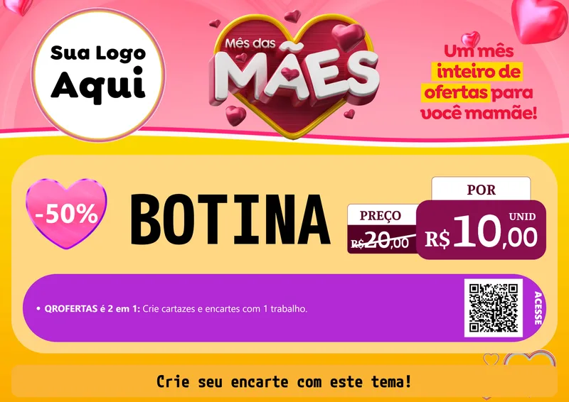 Modelo de Cartaz para Cartaz A4 Horizontal com o tema Mês das Mães para Agropecuária