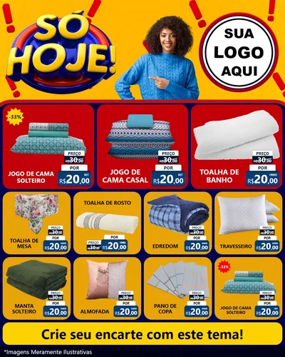 Modelo de Rede Social para Feed Instagram com o tema Só Hoje! para Cama, Mesa e Banho