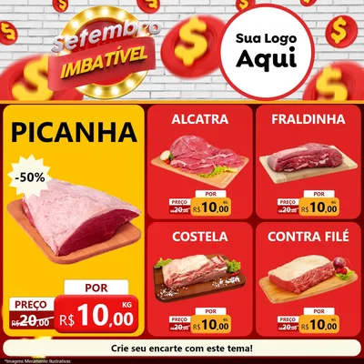 Modelo de Rede Social para Feed Facebook com o tema Setembro Imbatível para Açougue