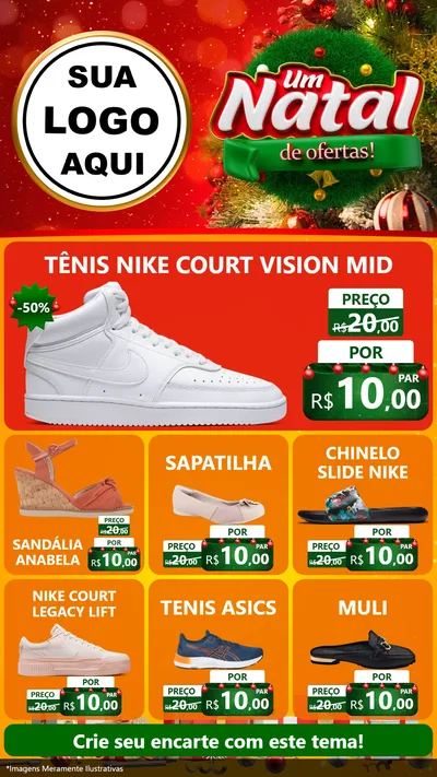 Modelo de Rede Social para Stories com o tema Um Natal de Ofertas para Calçados