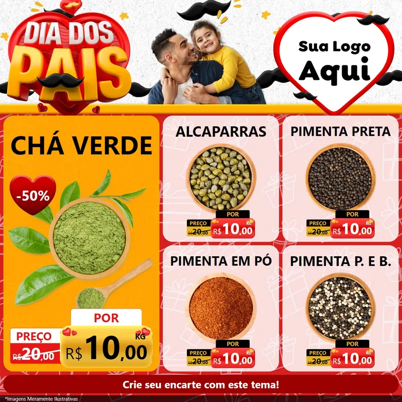 Modelo de Rede Social para Feed Facebook com o tema Dia dos Pais para Produtos Naturais