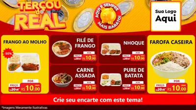 Modelo de TV para TV Horizontal com o tema Terçou do Real para Restaurante