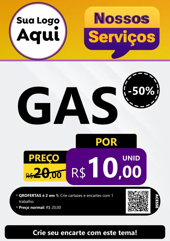 Modelo de Cartaz para Cartaz A4 Vertical com o tema Nossos Serviços para Água e gás