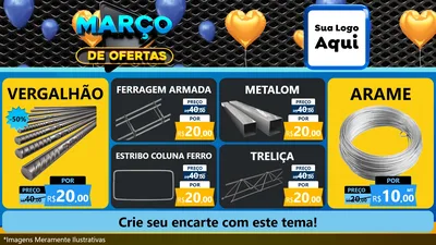 Modelo de TV para TV Horizontal com o tema Março de Ofertas para Ferragens