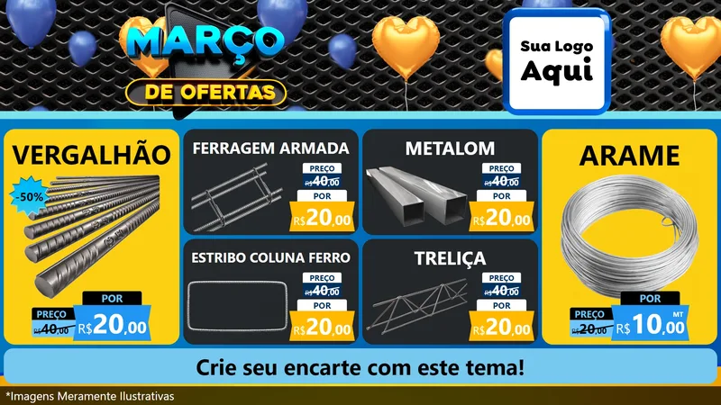 Modelo de TV para TV Horizontal com o tema Março de Ofertas para Ferragens