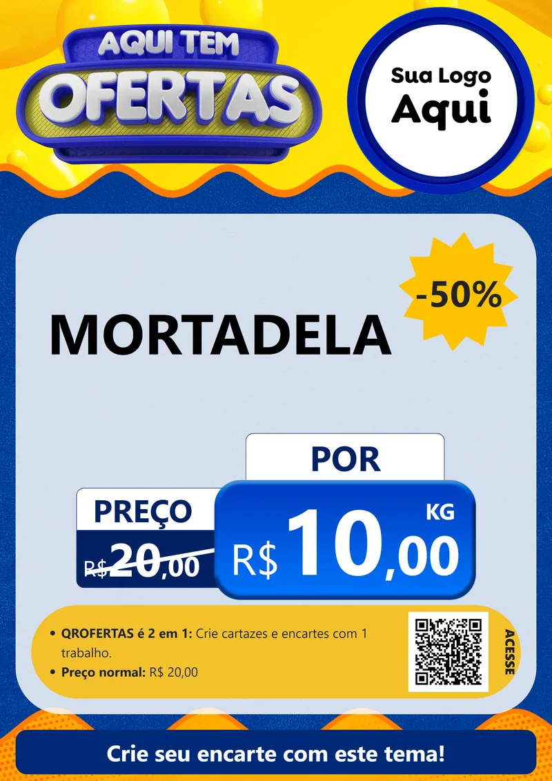Modelo de Cartaz para Cartaz A4 Vertical com o tema Aqui Tem Ofertas para Frios e Laticínios