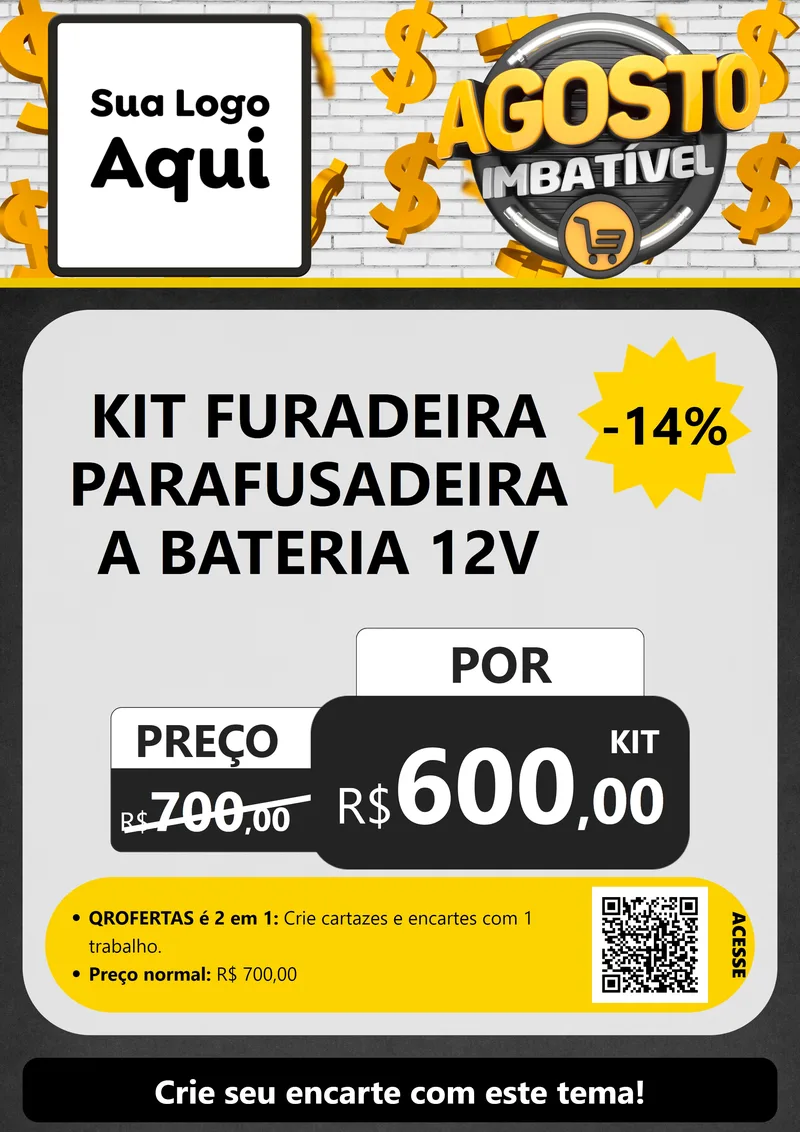 Modelo de Cartaz para Cartaz A4 Vertical com o tema Agosto imbatível para Maquinas e Ferramentas
