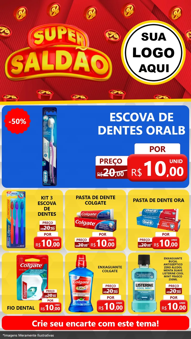 Modelo de Rede Social para Stories com o tema Super Saldão para Higiene Pessoal