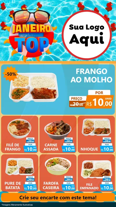 Modelo de Rede Social para Stories com o tema Janeiro Top para Restaurante