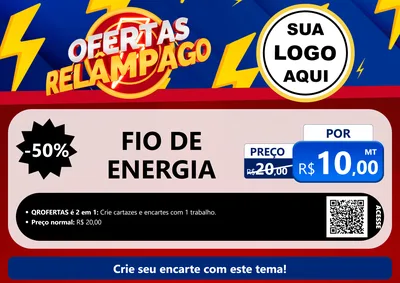 Modelo de Cartaz para Cartaz A4 Horizontal com o tema Ofertas Relâmpago para Materiais Elétricos