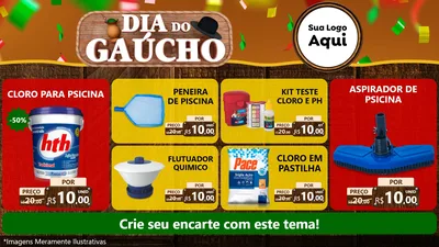 Modelo de TV para TV Horizontal com o tema Dia do Gaúcho para Produtos para Piscina