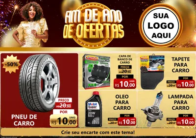 Modelo de Encarte para Encarte A4 Horizontal com o tema Fim de Ano de Ofertas para Auto peças