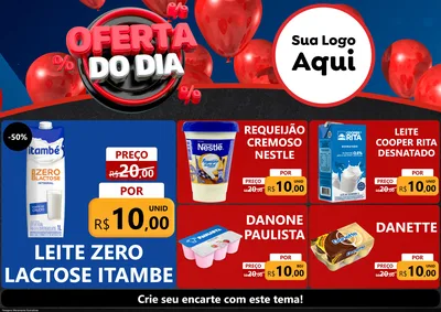 Modelo de Encarte para Encarte A4 Horizontal com o tema Oferta do Dia para Frios e Laticínios